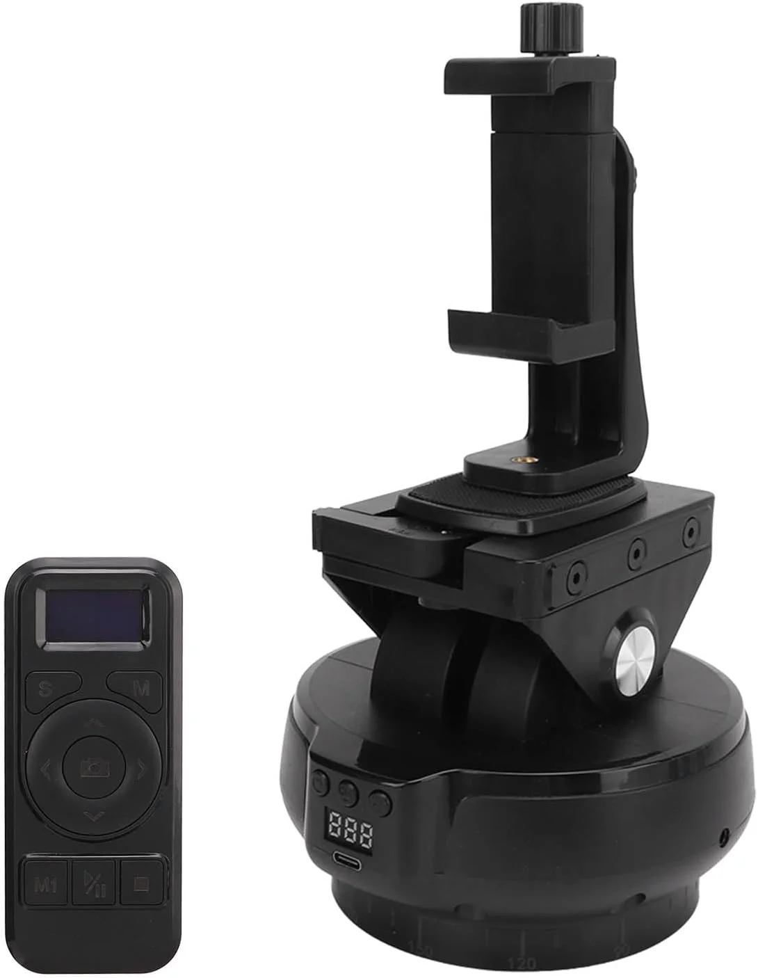 هد سه پایه پانورامیک موتوری، 9 سرعت چرخش افقی زاویه شیب کنترل از راه دور 2.4G دکمه شاتر 3.5 میلی متری سر پان شیب دوربین الکترونیکی برای تلفن همراه، دوربین، دوربین های DSLR