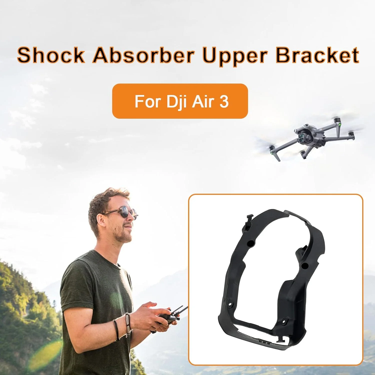 براکت بالایی جاذب شوک گیمبال ZWLLKJGS + توپ های میرایی شوک قطعات جایگزین برای DJI Air 3 گیمبال دوربین میرایی لاستیکی قطعات یدکی لوازم جانبی پهپاد