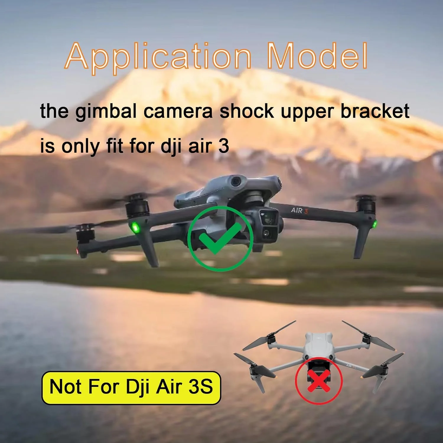 براکت بالایی جاذب شوک گیمبال ZWLLKJGS + توپ های میرایی شوک قطعات جایگزین برای DJI Air 3 گیمبال دوربین میرایی لاستیکی قطعات یدکی لوازم جانبی پهپاد