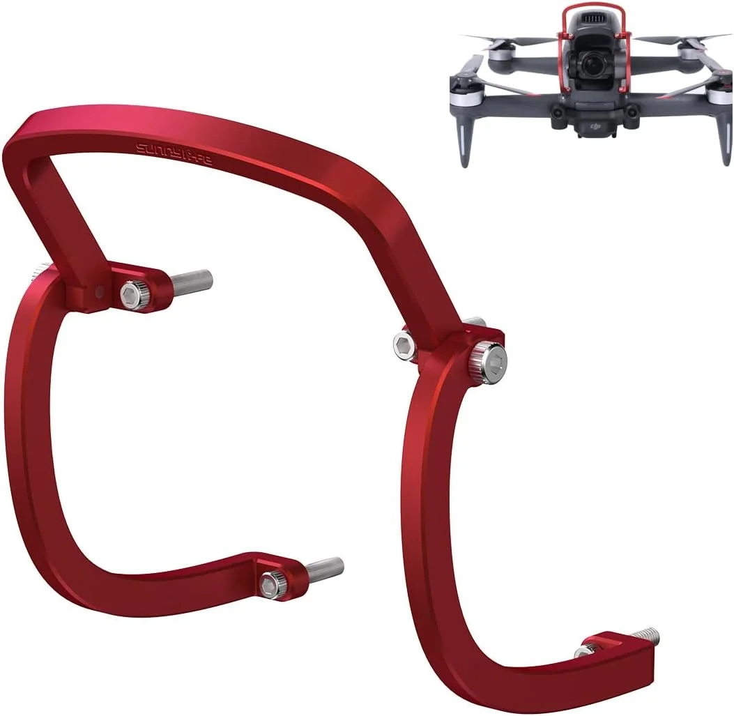 محافظ لنز و ضربه‌گیر برای DJI FPV، میله محافظ گیمبال، لوازم جانبی آلیاژ آلومینیوم ضد برخورد (قرمز)