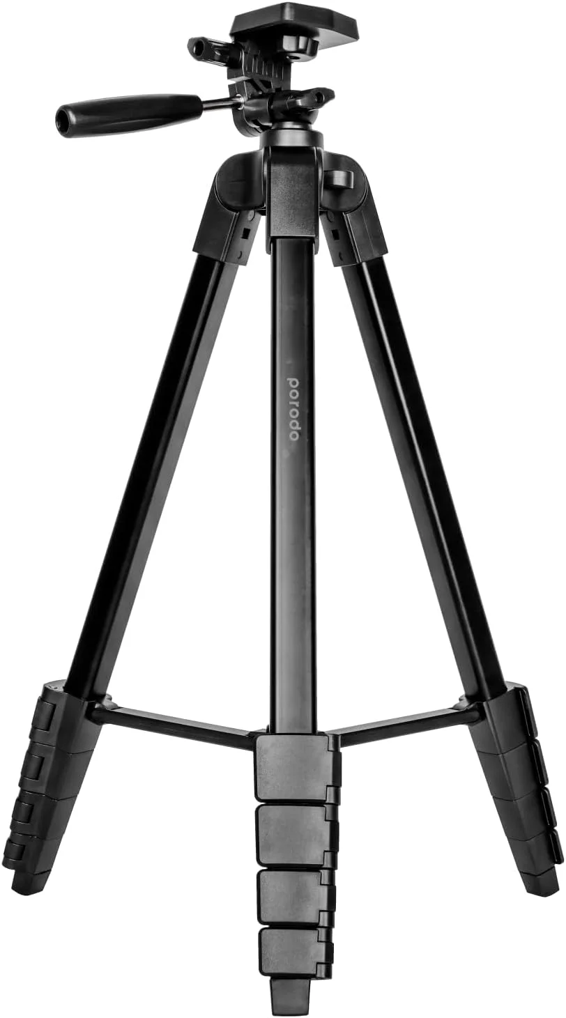 سه پایه گیمبال حرفه ای پرودو با ارتفاع 171 سانتی متر، سازگاری گسترده، طراحی تلسکوپی، آلیاژ آلومینیوم، حداکثر بار 2 کیلوگرم، دکمه چرخش عمودی، پیچ 1/4 اینچی - مشکی