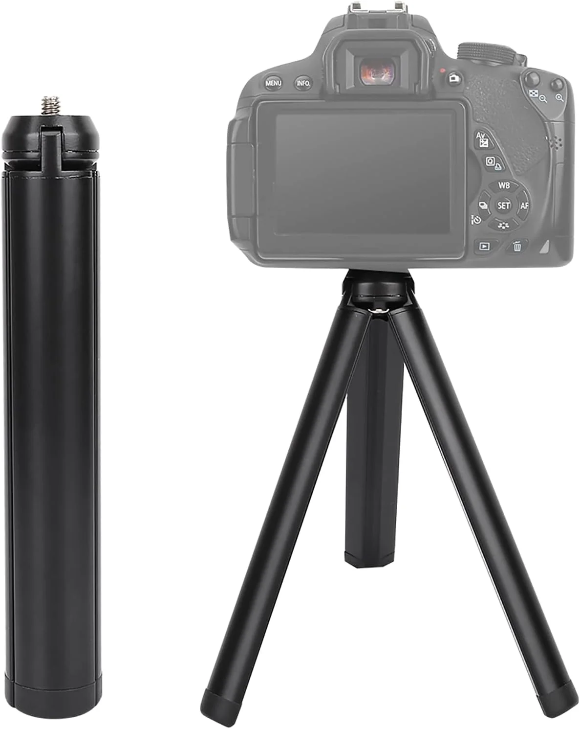 سه پایه کوچک دوربین GOWENIC، سه پایه تاشو آلیاژ آلومینیوم قابل حمل با بار سنگین و پیچ 1/4 اینچی برای دوربین