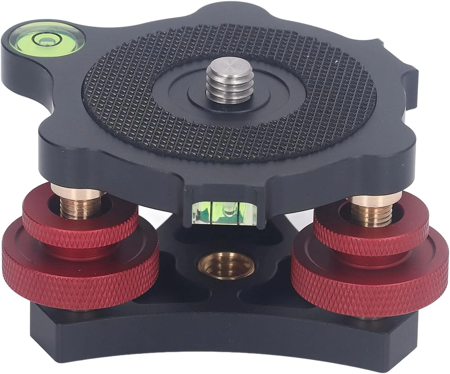 پایه تراز سه پایه Plyisty، تراز کننده دوربین - رزوه 3/8 اینچ، تنظیم زاویه دقیق +/- 5 درجه، سر سه محوره سه چرخ - تراز کننده سه پایه دوربین برای عکاسی ماکرو