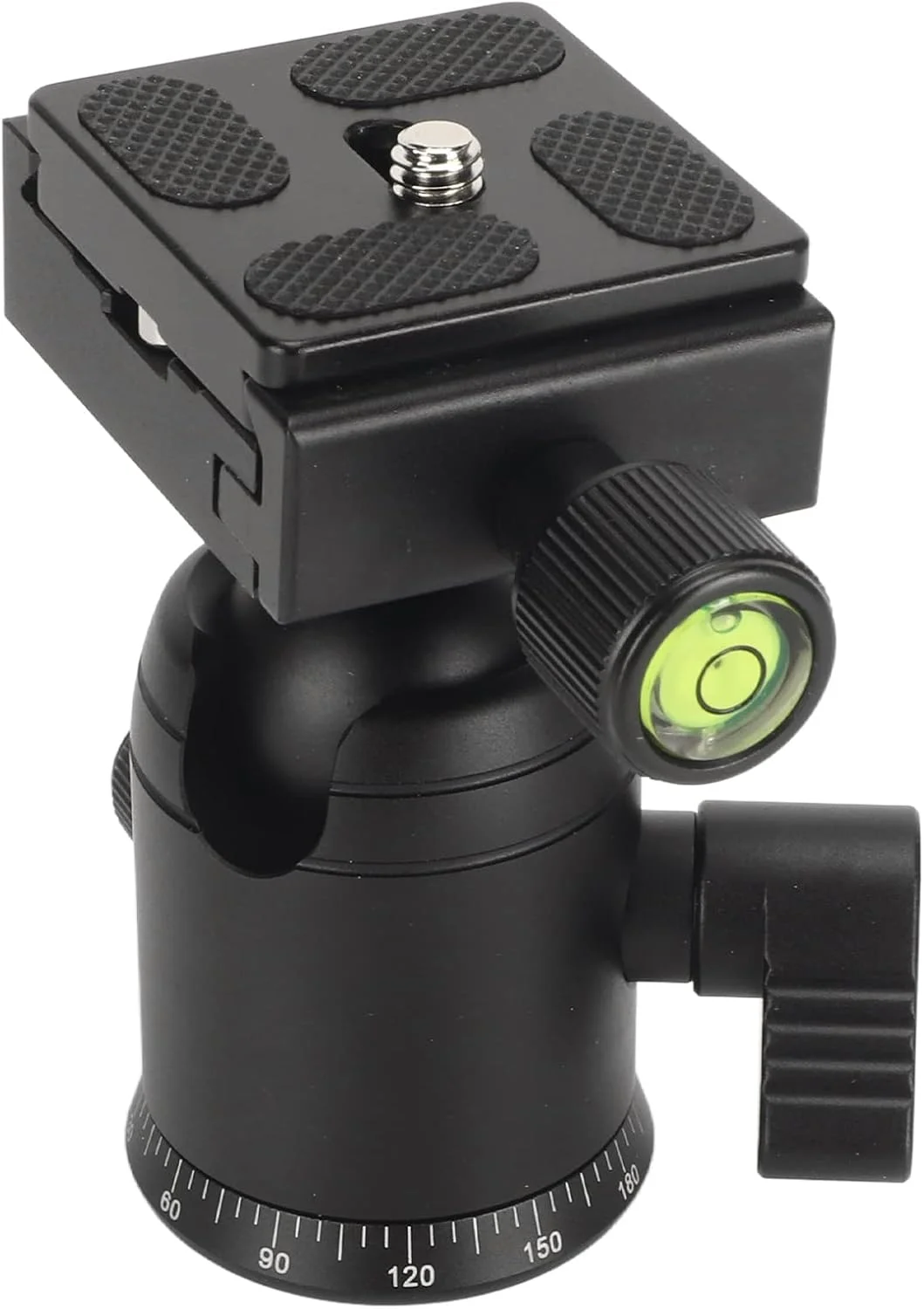 سر توپی سه پایه Goshyda، سر توپی پانوراما با چرخش 360 درجه با صفحه رهاسازی سریع 1/4، تراز، تحمل وزن 8 کیلوگرم، پایه سر سه پایه برای دوربین DSLR