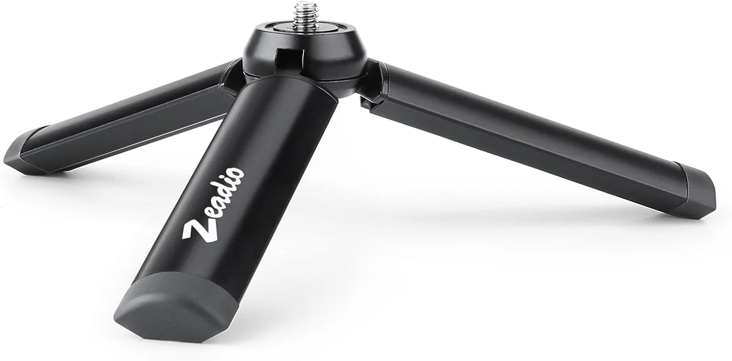 سه پایه فلزی کوچک Zeadio، سه پایه رومیزی جمع و جور برای Smooth 4، Osmo Mobile، Vimble 2، تثبیت کننده دسته گیمبال و همه دوربین ها