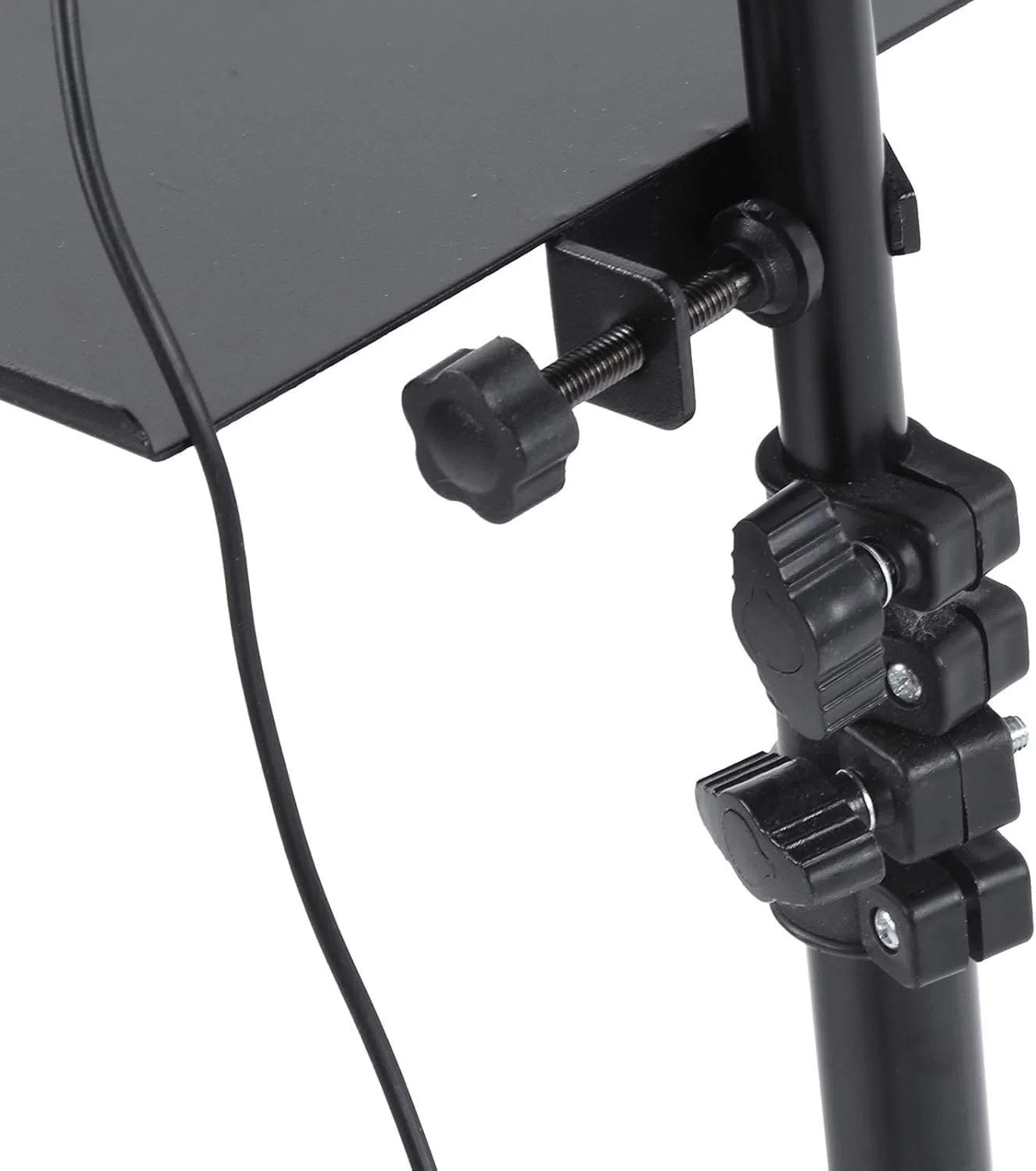 حلقه نور با سینی کارت صدا و پایه میکروفون لایو | گیره پیچی قابل تنظیم | لوازم جانبی سه پایه با نگهدارنده تلفن همراه