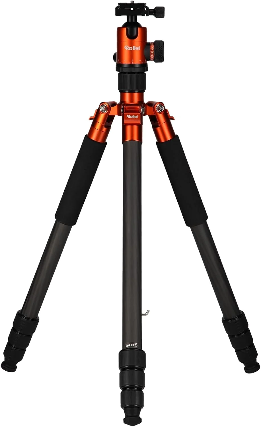 سه پایه دوربین فیبر کربنی نارنجی رولی: جمع و جور، سبک وزن، 3 در 1 با هد توپی Arca Swiss، تک پایه، سه پایه ماکرو، شامل میخ و کیف