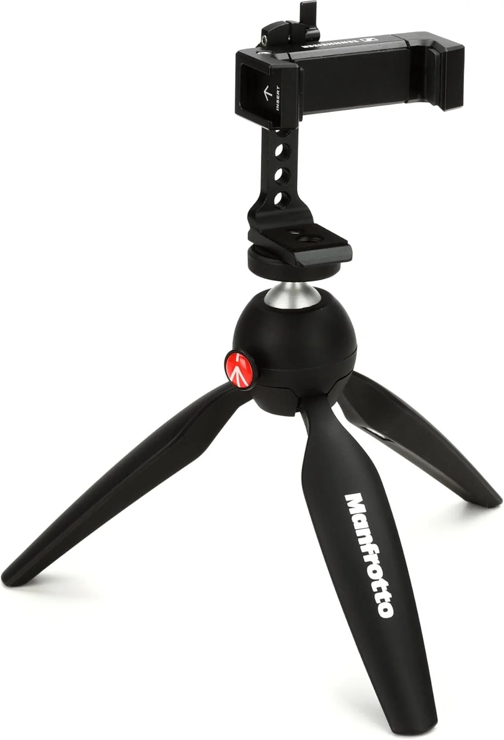 کیت موبایل حرفه ای سنهایزر به همراه سه پایه کوچک مانفروتو Pixi و گیره تلفن هوشمند برای موبایل، مشکی، 509265