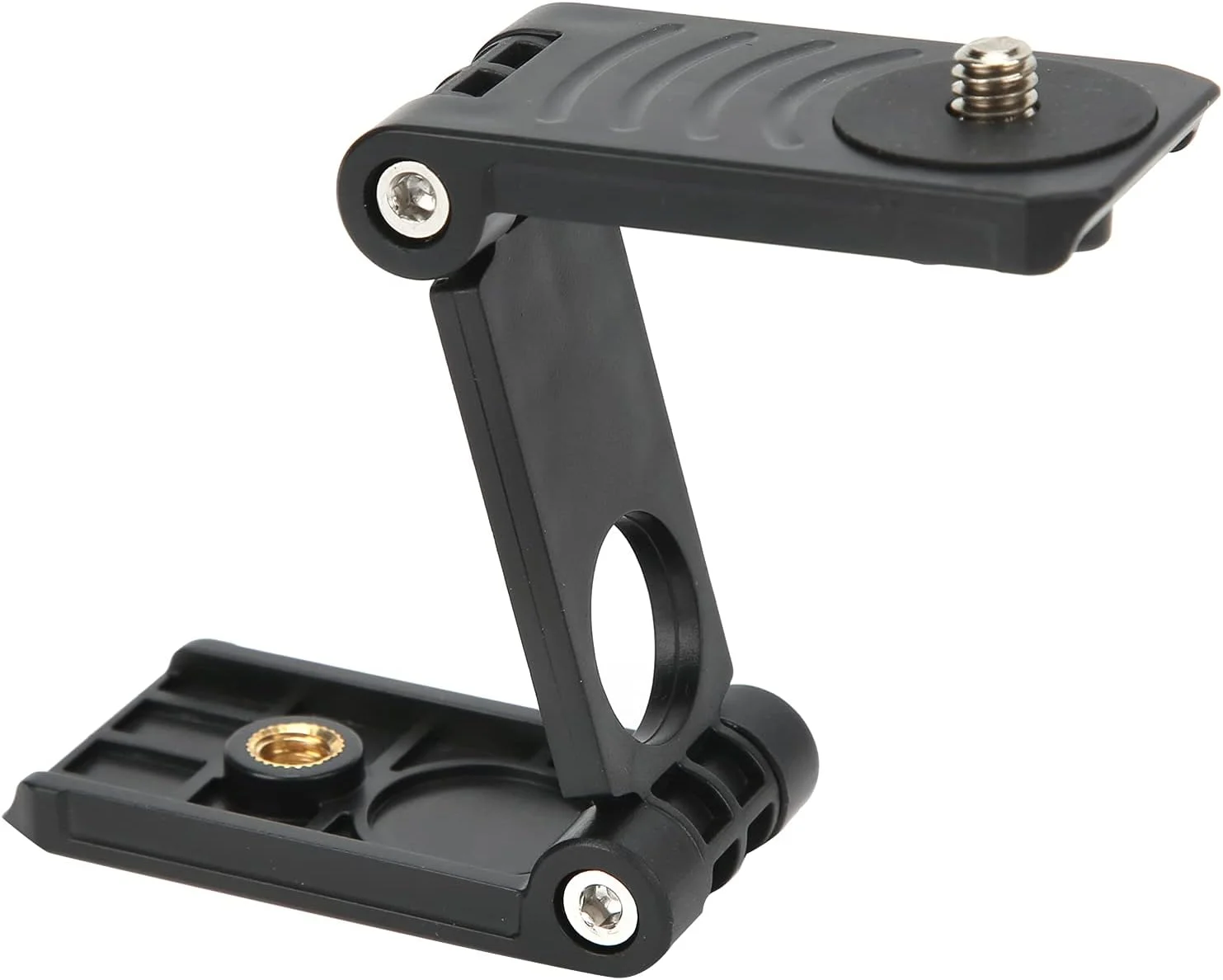 هد سه پایه تاشو GOWENIC Z-Tilt، هد توپی انعطاف پذیر Z Pan با چرخش افقی 360 درجه با پیچ های 1/4 اینچ و سوراخ های پیچ 3/8 اینچ برای اسلایدر دوربین، ریل، قفس، ارابه