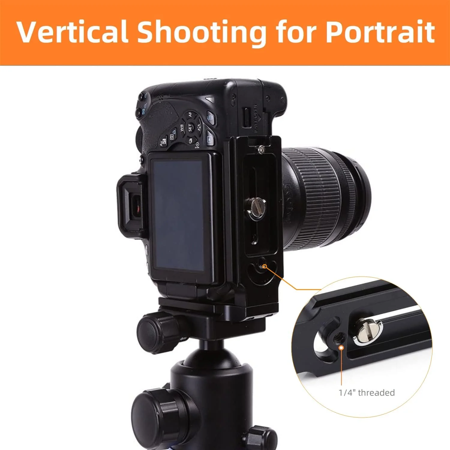 صفحه QR مدل L، براکت رهاسازی سریع، تعویض عمودی افقی، مانت سه پایه با رزوه 1/4 اینچ برای Canon/Nikon/Sony/DJI/Osmo/Ronin/Zhiyun Gimbal Stabilizers Tripod Monopod Ballhead (A)