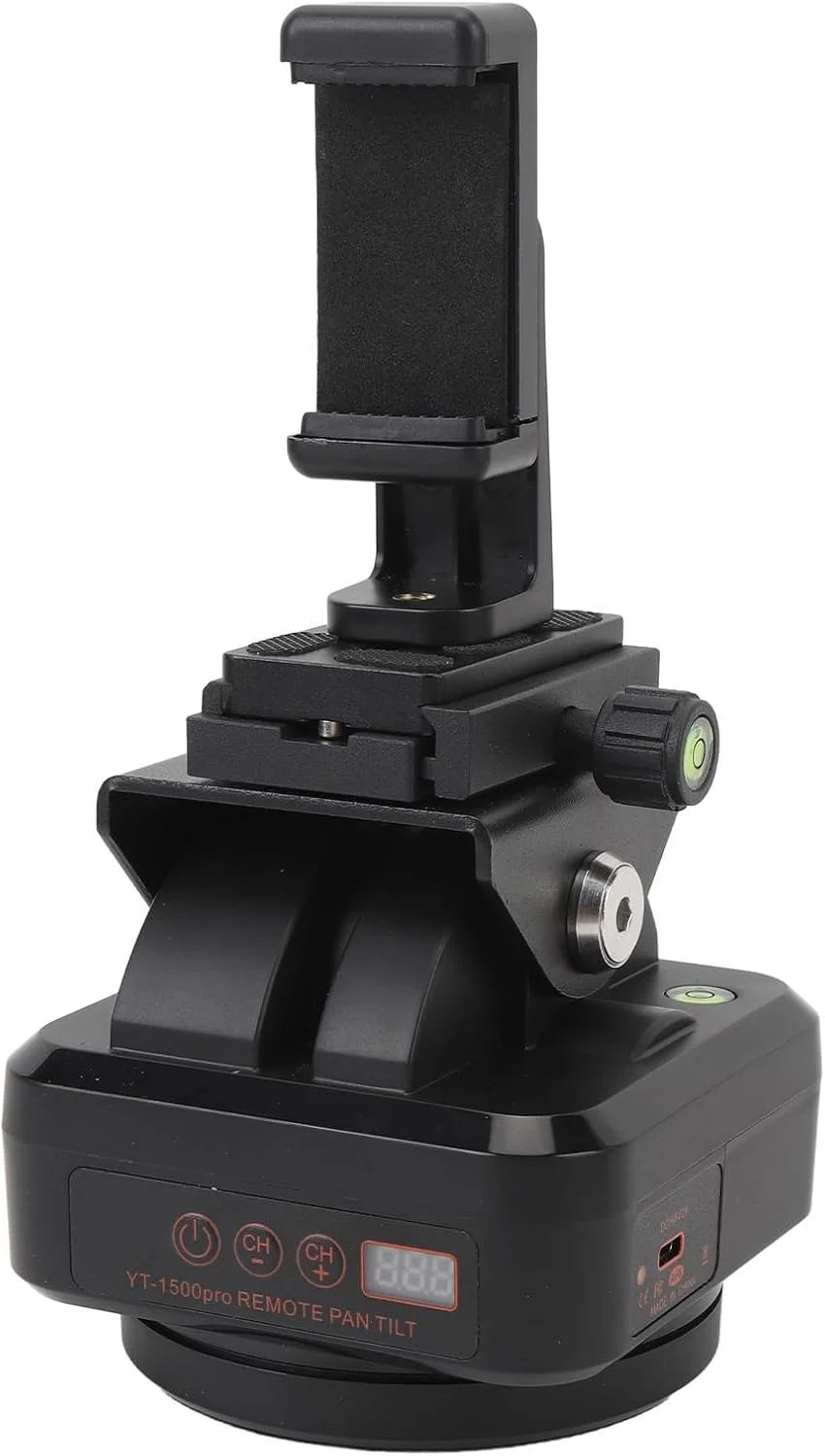 سر گرداننده و چرخاننده از راه دور Yanmis، چرخش 360 درجه موتوری برای تلفن های هوشمند، دوربین های DSLR، دوربین های اکشن، به همراه گیره/نگهدارنده تلفن همراه