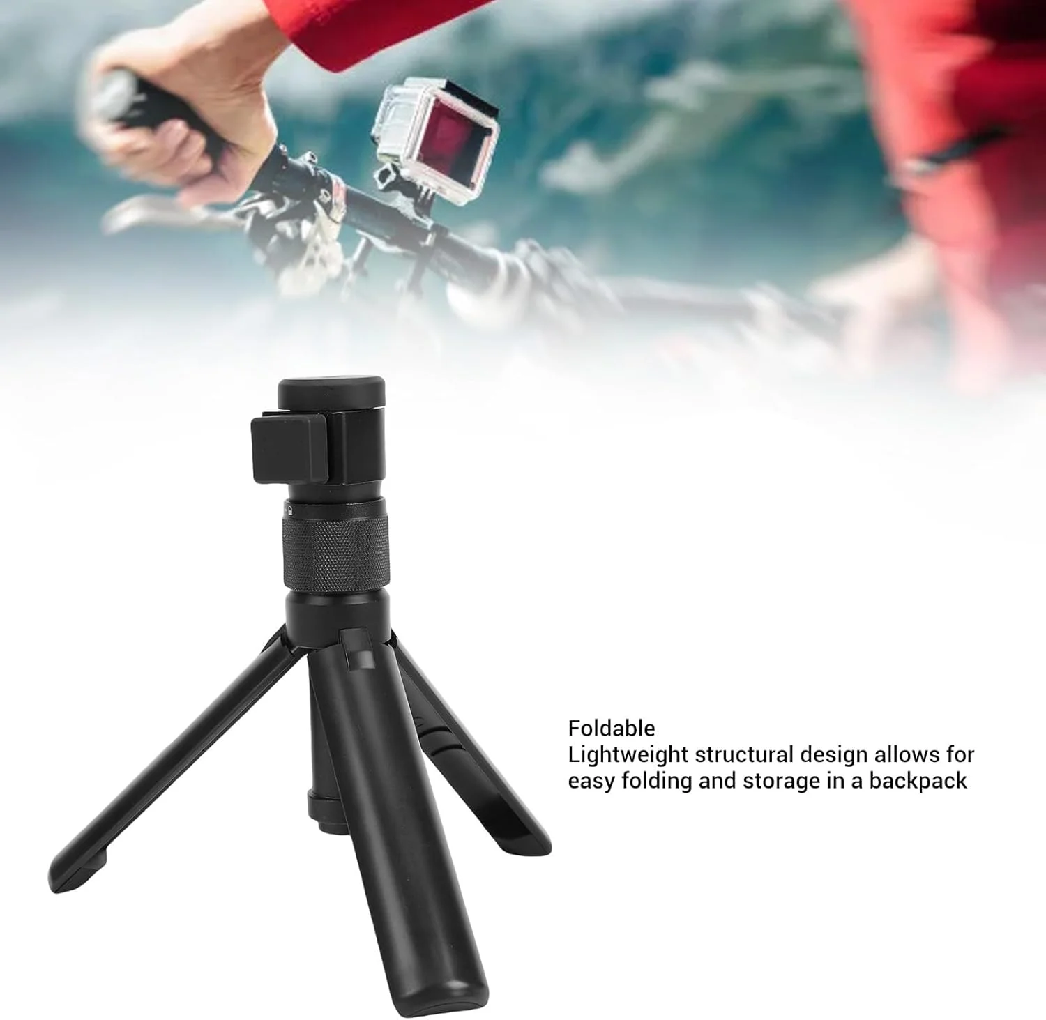 سه پایه رومیزی Asixxsix، سه پایه تاشو رومیزی قابل حمل آلیاژ آلومینیوم با چرخش 360 درجه برای دوربین های اکشن X4 X3 ONE X2 ONE R، دسته سلفی استیک مسافرتی برای ولاگ