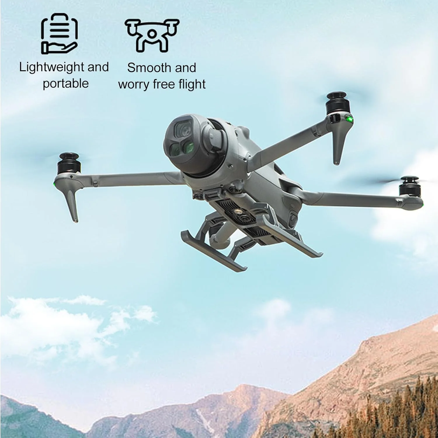 پایه فرود سبک، جعبه ذخیره سازی تاشو 30 میلی متری افزایش دهنده ارتفاع پایه فرود برای لوازم جانبی پهپاد 4 Pro