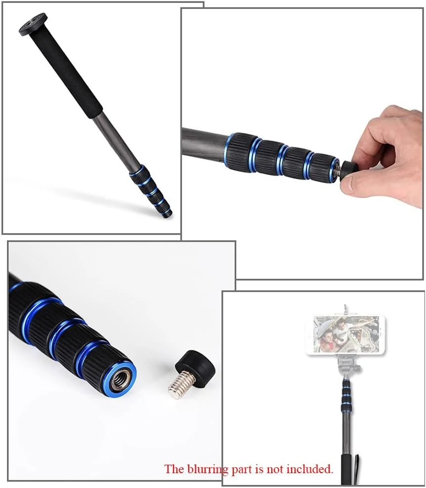 تک پایه دوربین عکاسی DSLR فیبر کربنی سبک وزن 5 قسمتی، سیستم قفل سریع به همراه کیف حمل برای عکاسان المپوس تک پایه دوربین عکاسی DSLR فیبر کربنی سبک وزن 5 قسمتی، سیستم قفل سریع به همراه کیف حمل برای عکاسان المپوس