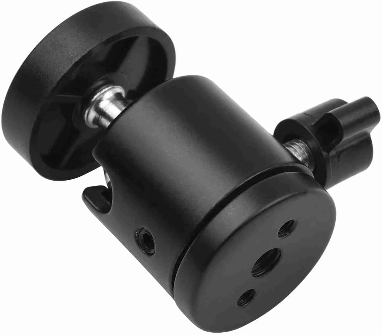 سر توپی کوچک Sorandy، چرخش 360 درجه با پایه پیچ 1/4 اینچی، پایه چرخشی برای دوربین DSLR، چراغ LED، میکروفون برای سه پایه، تک پایه، پایه نور (تک عددی)