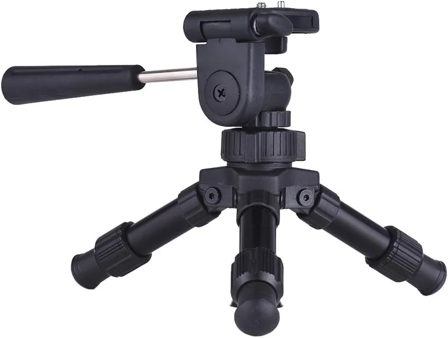 سه پایه رومیزی سبک و قابل حمل با سر پن تیلت با حرکت 360، 180 و 90 درجه و حداکثر بار 4.5 کیلوگرم برای دوربین DSLR، دوربین اکشن و دوربین فیلمبرداری دیجیتال