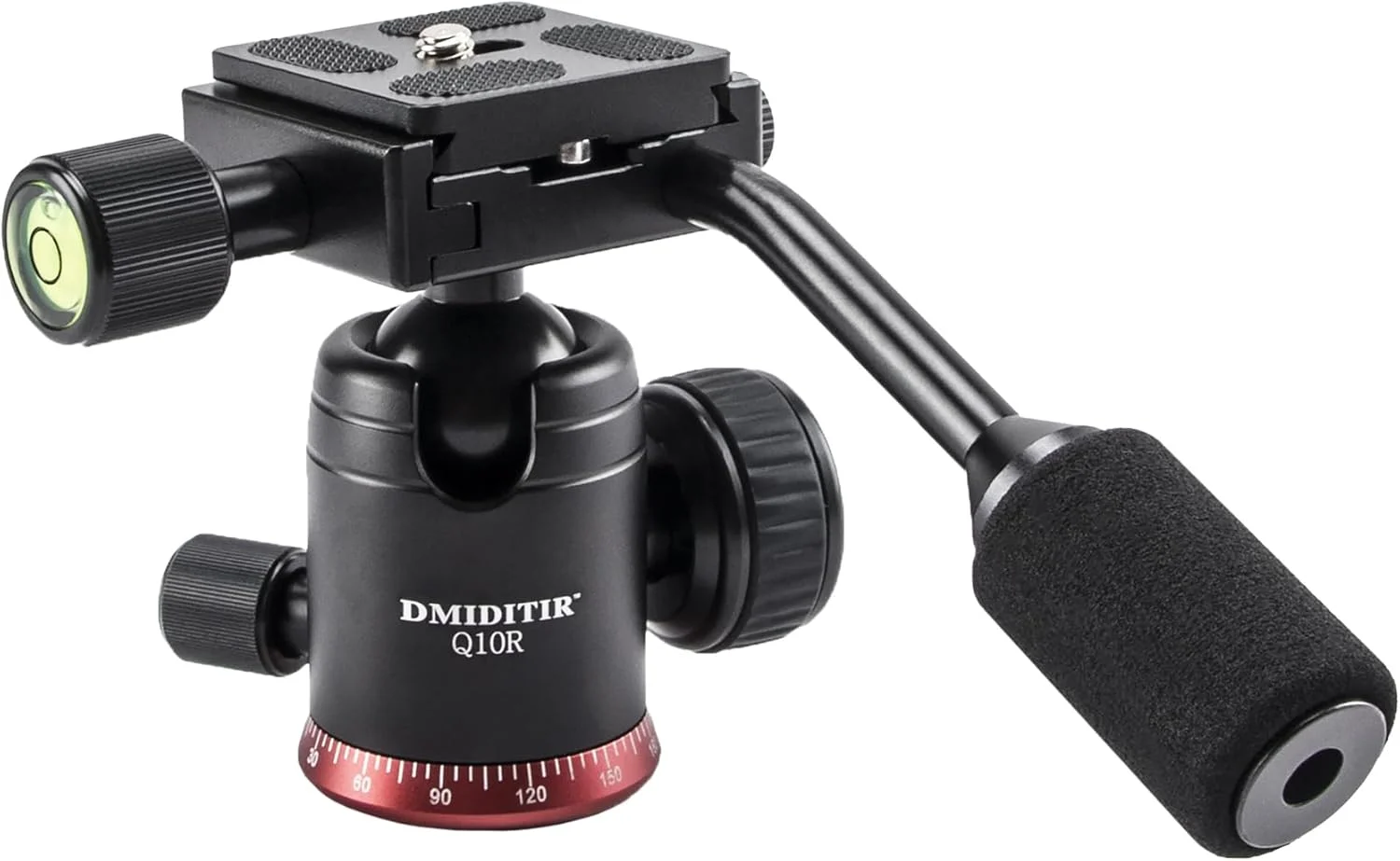 هد توپی پانوراما با دسته، تمام فلزی CNC، پایه دوربین DMIDITIR با صفحه رهاسازی سریع Arca Swiss برای سه پایه، تک پایه، دوربین DSLR، دوربین فیلمبرداری، DV، تلسکوپ، شکار (قرمز)