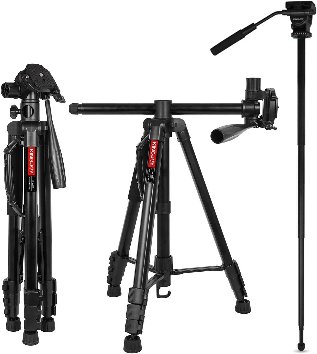 سه پایه آلومینیومی سبک وزن قابل حمل VT 890H، تک پایه جداشدنی با سر توپی چرخشی، ستون مرکزی، تحمل بار 5 کیلوگرم، کیف مسافرتی برای عکاسی پانوراما با دوربین و فیلمبردار سه پایه آلومینیومی سبک وزن قابل حمل VT 890H، تک پایه جداشدنی با سر توپی چرخشی، ستون مرکزی، تحمل بار 5 کیلوگرم، کیف مسافرتی برای عکاسی پانوراما با دوربین و فیلمبردار