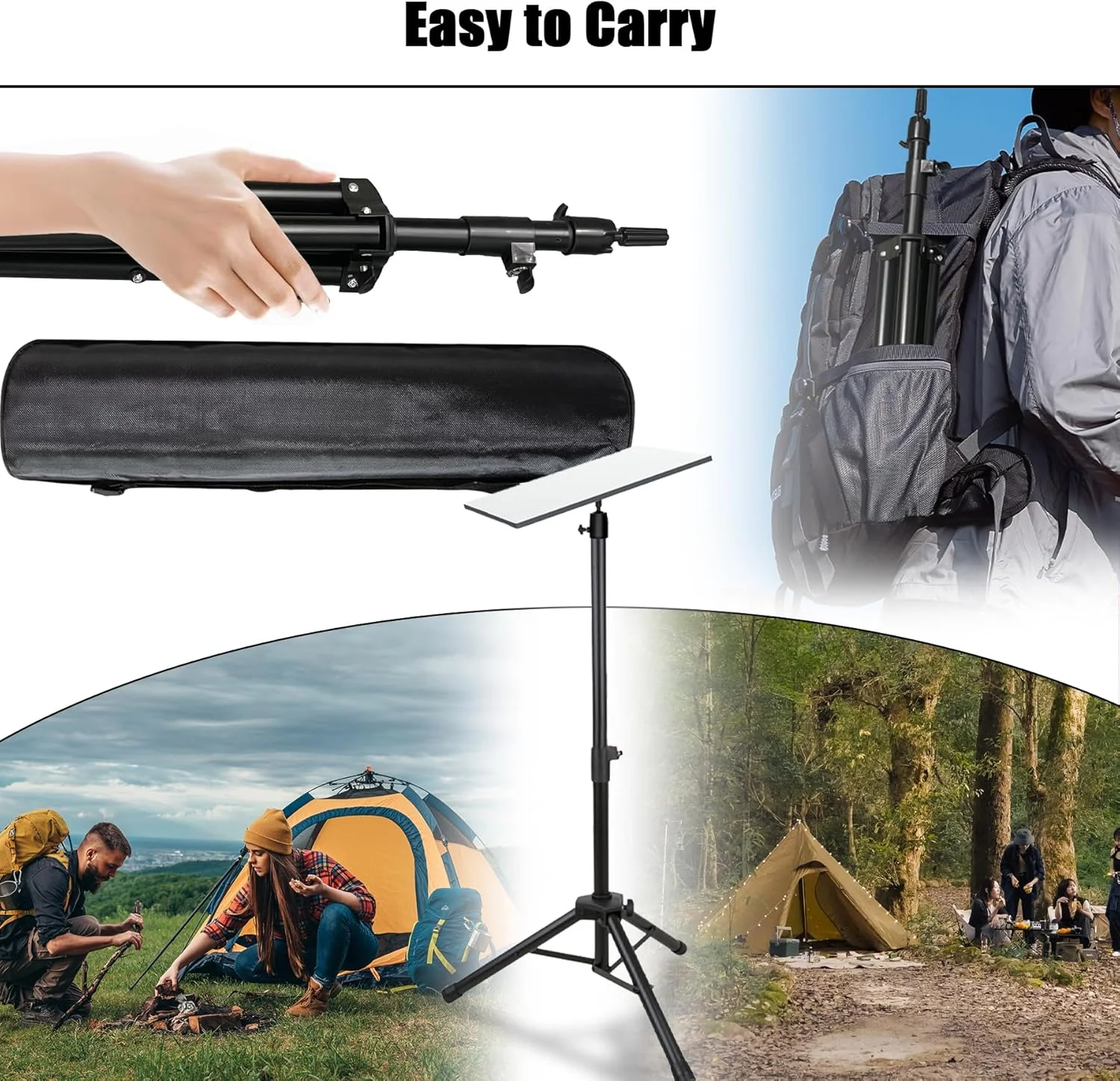 پایه سه پایه Starlink Gen 3 - ارتفاع قابل تنظیم (1 متر تا 1.6 متر) برای دیش Starlink V3، مقاوم و قابل حمل برای کمپینگ، مسافرت با RV، استفاده در فضای باز - شامل آداپتور لوله و کیف حمل