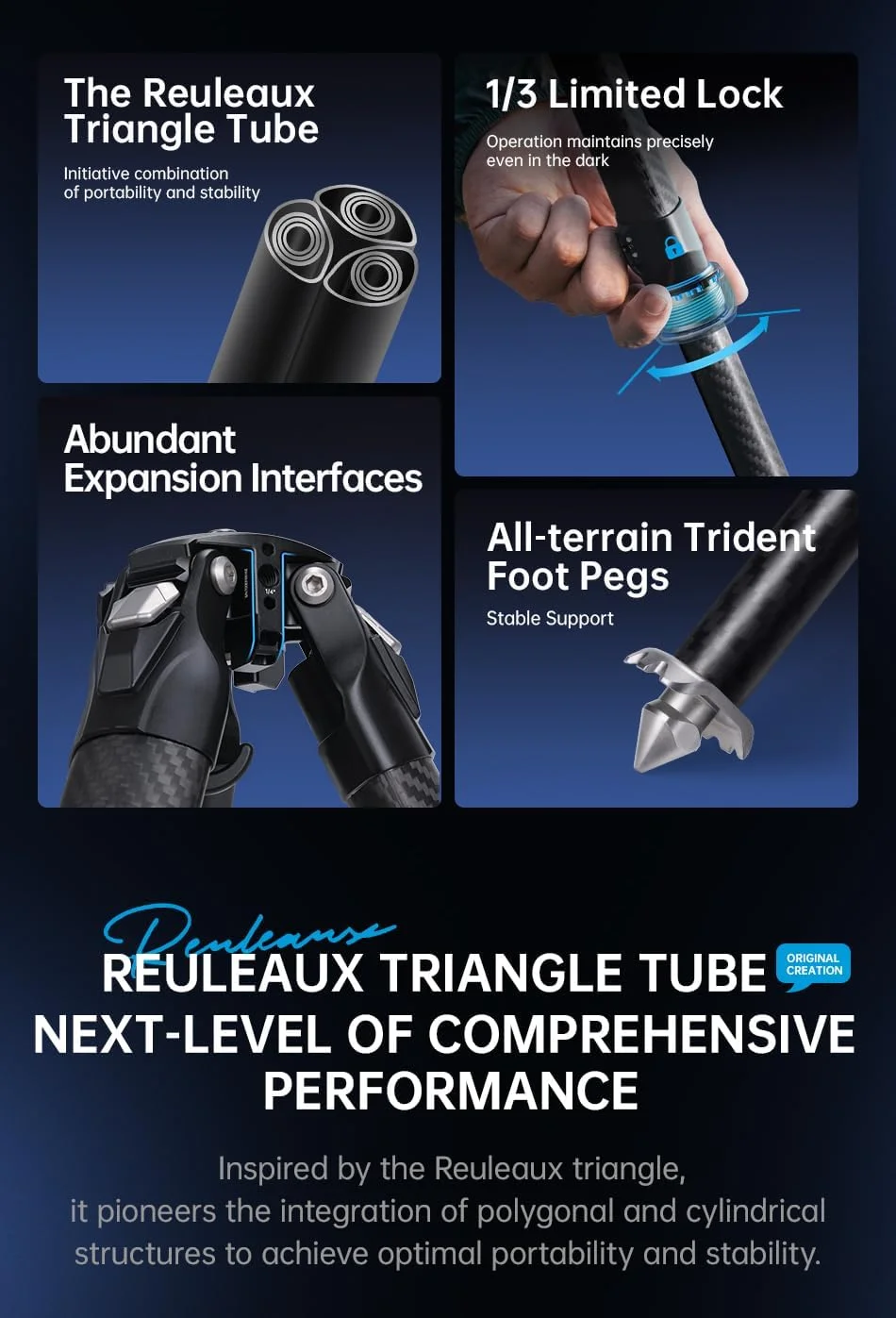 سه پایه مسافرتی فیبر کربنی قفل سریع FALCAM TreeRoot برای دوربین (فقط سه پایه) R140T-T00A4904