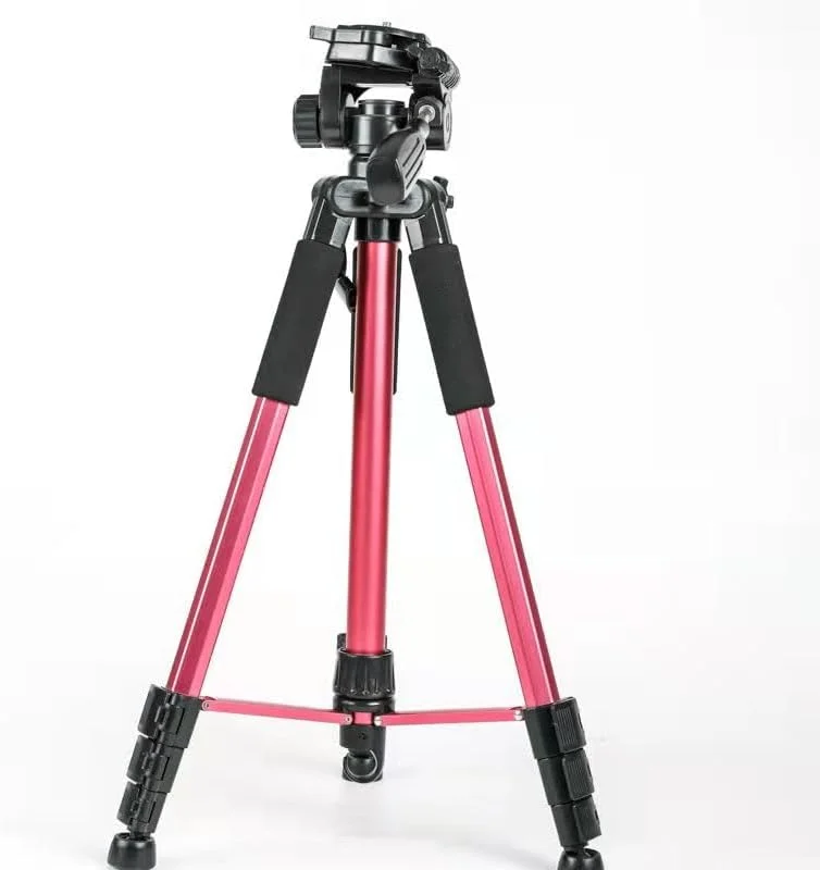 پایه دوربین عکاسی انعکاسی آلومینیومی سبک وزن 55 سانتی متر تا 170 سانتی متر | ظرفیت بار 4 کیلوگرم | پایه های 4 قسمتی قابل تنظیم | تراز حباب | پایه های ضد لغزش | پایه دوربین رومیزی و مسافرتی برای DSLR و فیلمبرداری