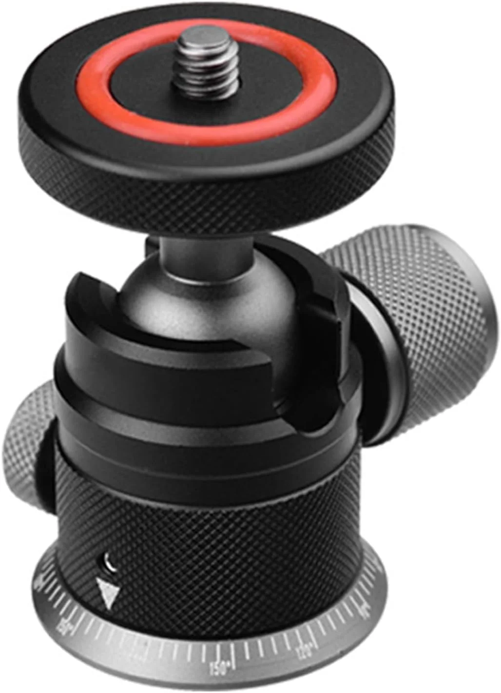 آداپتور سر توپی آلومینیومی با قابلیت چرخش 360 درجه و شیب 90 درجه برای دوربین های DSLR و گوشی های هوشمند