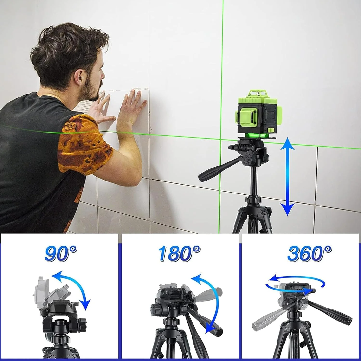 سه پایه نقشه برداری سنگین، پایه تراز حرفه ای با سر توپی 360 درجه، سه پایه آلومینیومی قابل تنظیم برای تئودولیت، ترازهای لیزری، ابزارهای ساختمانی (حداکثر ارتفاع 160 سانتی متر)