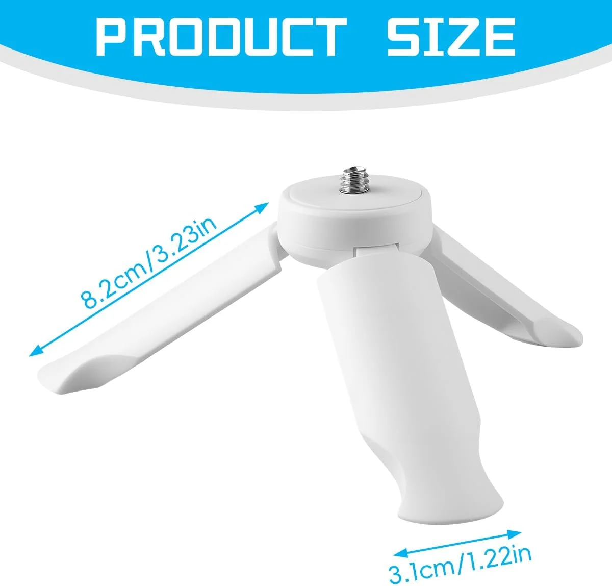 پایه سه پایه کوچک و پایدار Lotsdonxia، پایه رومیزی قابل حمل، لوازم جانبی جمع و جور برای سلفی استیک و دوربین (سفید) پایه سه پایه کوچک و پایدار Lotsdonxia، پایه رومیزی قابل حمل، لوازم جانبی جمع و جور برای سلفی استیک و دوربین (سفید)