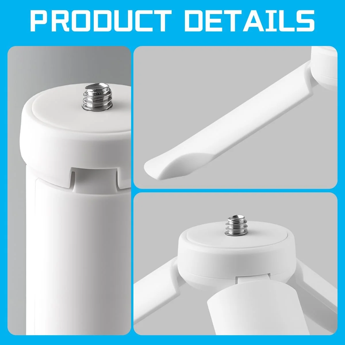 پایه سه پایه کوچک و پایدار Lotsdonxia، پایه رومیزی قابل حمل، لوازم جانبی جمع و جور برای سلفی استیک و دوربین (سفید) پایه سه پایه کوچک و پایدار Lotsdonxia، پایه رومیزی قابل حمل، لوازم جانبی جمع و جور برای سلفی استیک و دوربین (سفید)