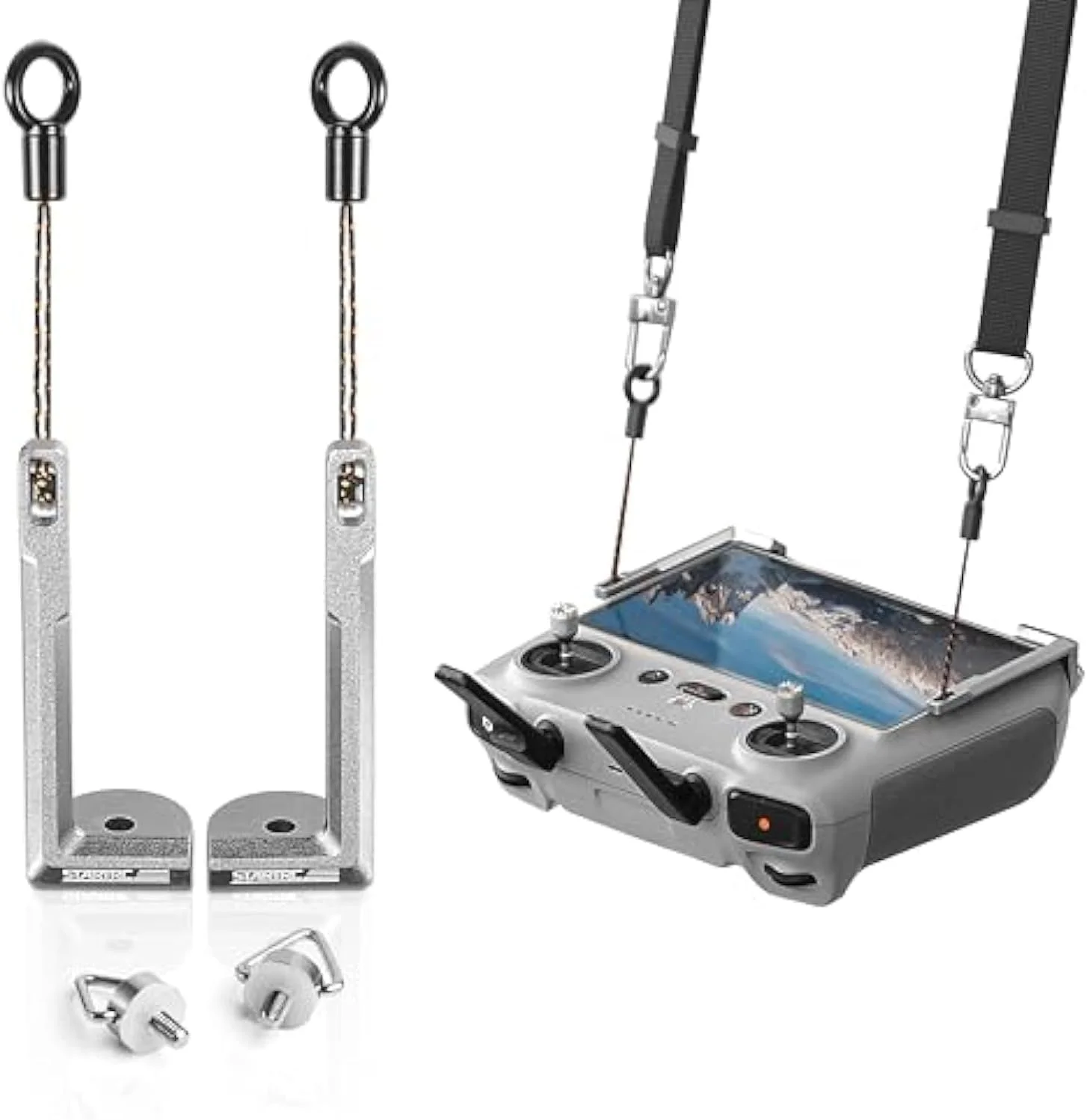 اتصالات فلزی بند گردنی تعادل 2 در 1 NALACAL برای ریموت DJI RC 2/RC/RC Pro و Mini 4 Pro، بند گردنی، سخت افزار فلزی بند گردنی برای لوازم جانبی پهپاد DJI Mini 4 Pro/Mini 3/Air 3/Mavic 3