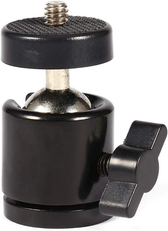 پایه توپی سنگین Morelian، حرکت روان، طراحی ضد لغزش، براکت فلزی سه پایه، چرخش 360 درجه، برای دوربین ها و پروژکتورها با پیچ های 1/4 و 3/8 اینچ