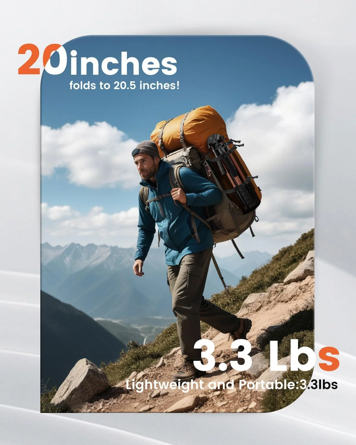 سه پایه و تک پایه دوربین CAMBOFOTO 73 اینچی، سه پایه آلومینیومی حرفه ای برای دوربین های بدون آینه/DSLR/تلفن همراه/دوربین فیلمبرداری/GoPro، به همراه نگهدارنده تلفن و کیف مسافرتی (نارنجی سوخته)