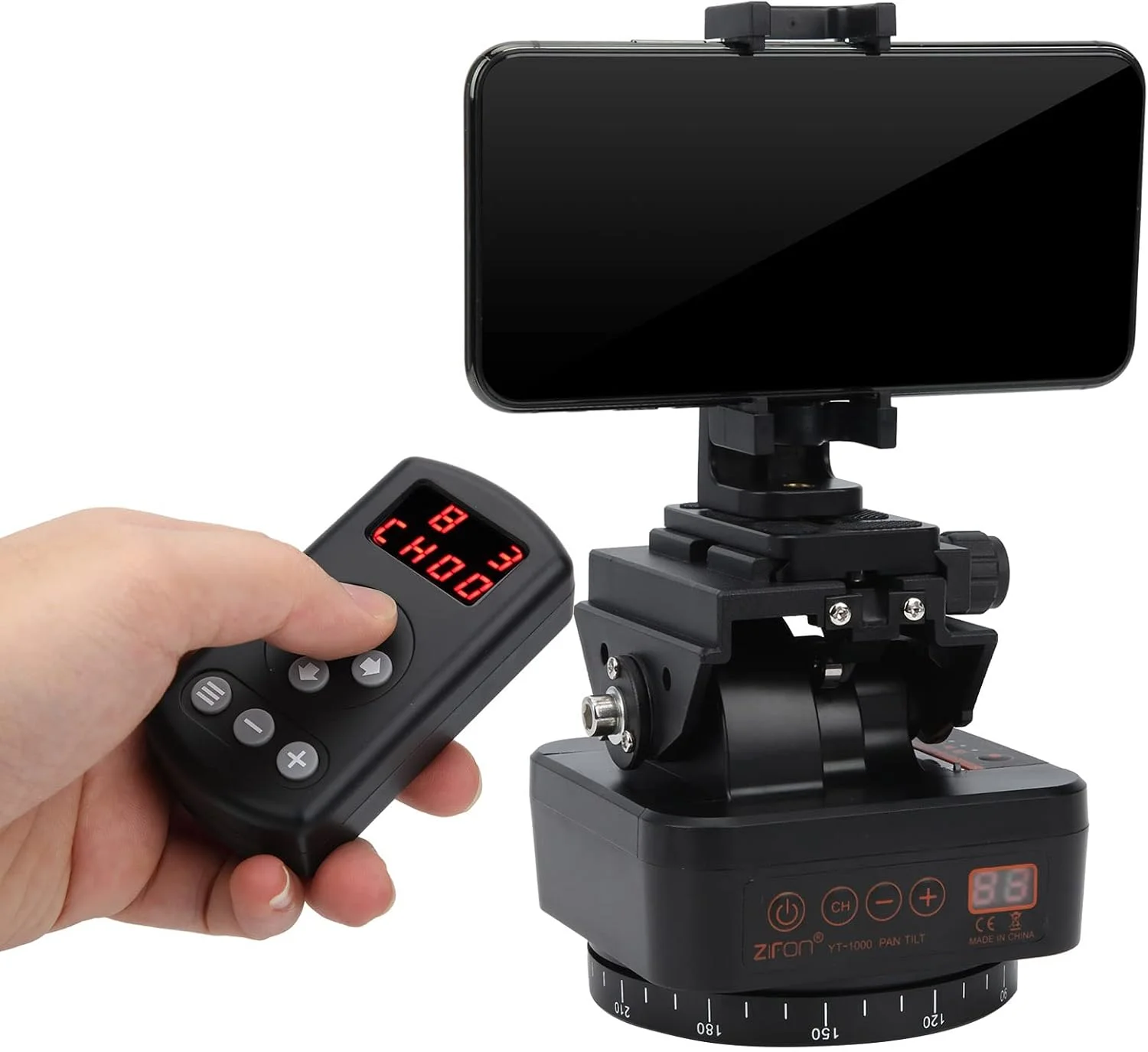 هد توپی تلفن، چرخش افقی 360 درجه و چرخش عمودی 70 درجه، هد توپی پانوراما با کنترل از راه دور بی سیم برای دوربین تلفن همراه