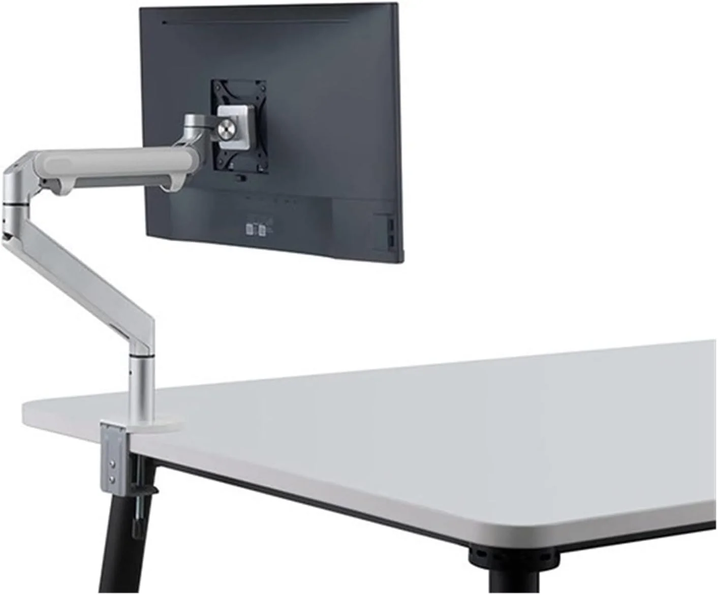 پایه نگهدارنده آلومینیومی 2 در 1 مدل OZ-1S، مناسب برای لپ تاپ های 12 تا 17 اینچ + نگهدارنده مانیتور 17 تا 32 اینچ، بازوی فنری گازی، پایه رومیزی، تحمل وزن تا 8 کیلوگرم (خاکستری نقره ای)