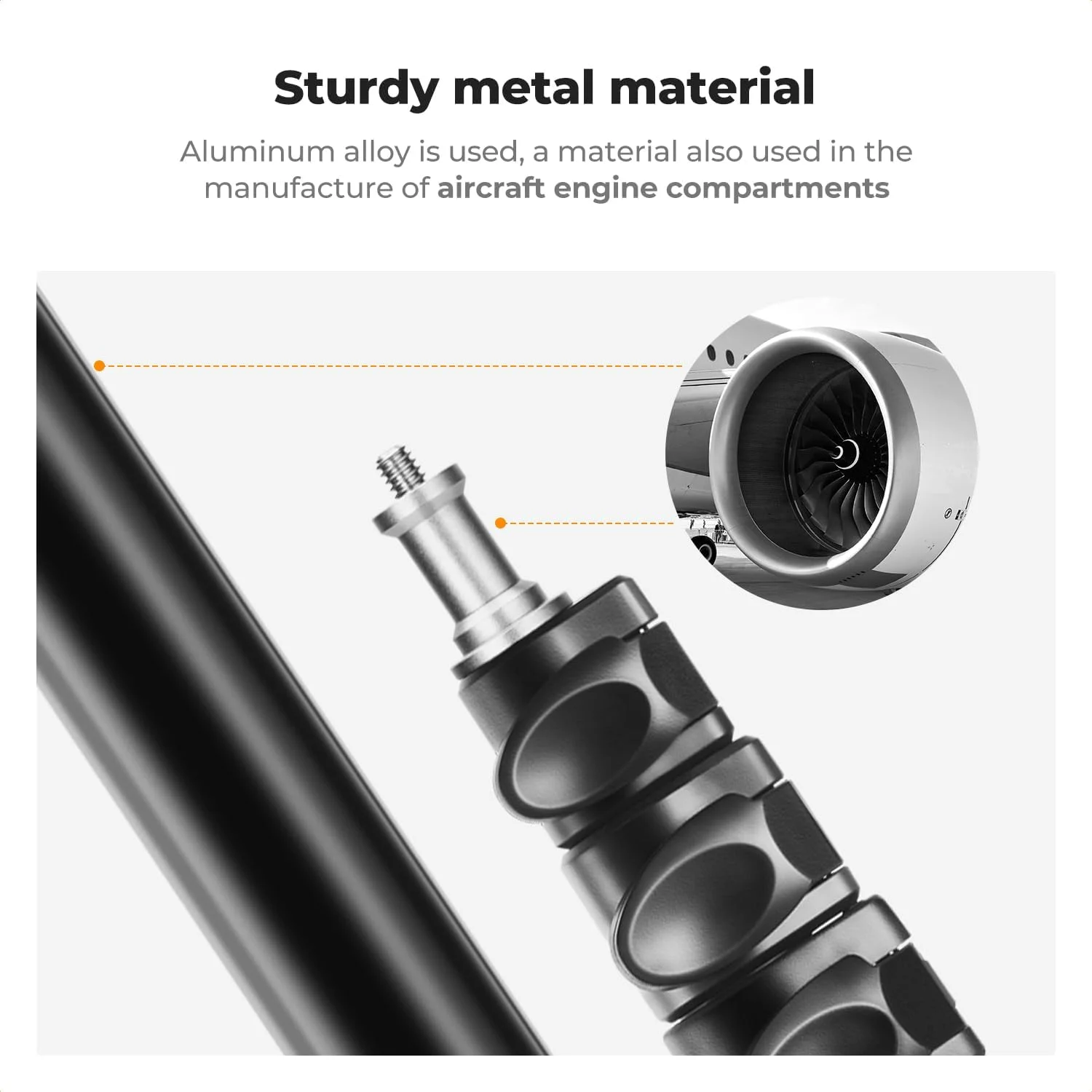 پایه نور تاشو معکوس آلیاژ آلومینیوم 2.0 متری K&F Concept، پایه نور قابل حمل با کیف نگهداری و پیچ 1/4 اینچی برای چراغ های عکس، چراغ های حلقه ای، سافت باکس ها و غیره