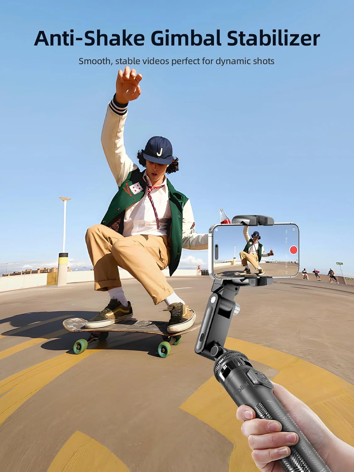 گیمبال Rollei Easy Creator با ردیابی هوش مصنوعی، استیک سلفی با ردیابی خودکار 360 درجه صورت به همراه کنترل از راه دور، تثبیت کننده ویدئو برای فیلمبرداری، پخش زنده، ضبط ویدئو و ولاگ