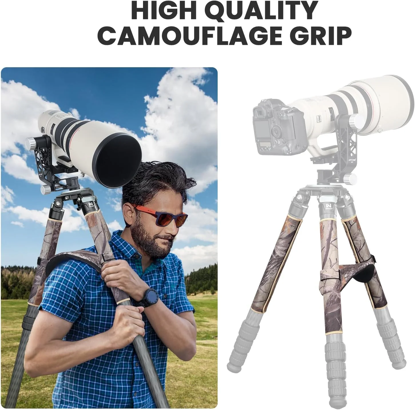 سه پایه فیبر کربنی WEYLLAN LX9G، سه پایه دوربین سنگین با آداپتور کاسه ای 75 میلی متری، سه پایه کاسه ای با روکش استتار 40 میلی متری پا، فیبر کربن 10 لایه، سه پایه دوربین حرفه ای DSLR برای لنز تله فوتو سه پایه فیبر کربنی WEYLLAN LX9G، سه پایه دوربین سنگین با آداپتور کاسه ای 75 میلی متری، سه پایه کاسه ای با روکش استتار 40 میلی متری پا، فیبر کربن 10 لایه، سه پایه دوربین حرفه ای DSLR برای لنز تله فوتو