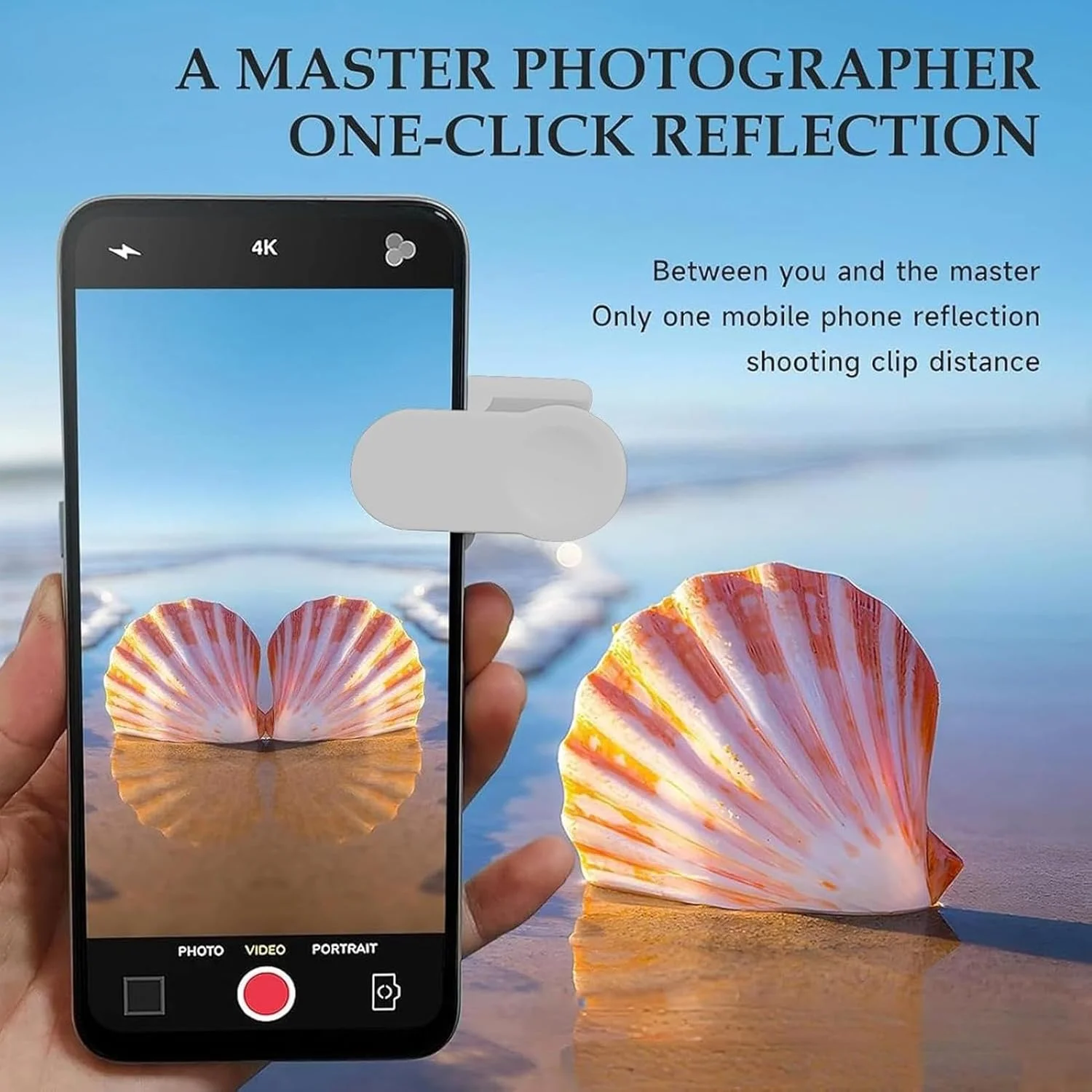 گیره بازتاب آینه دوربین تلفن - بازتابنده عکسبرداری شیشه ای HD - آینه دوربین تلفن HD برای ضبط ویدیو عکاسی، وبلاگ نویسی، پخش زنده در فضای باز، سلفی
