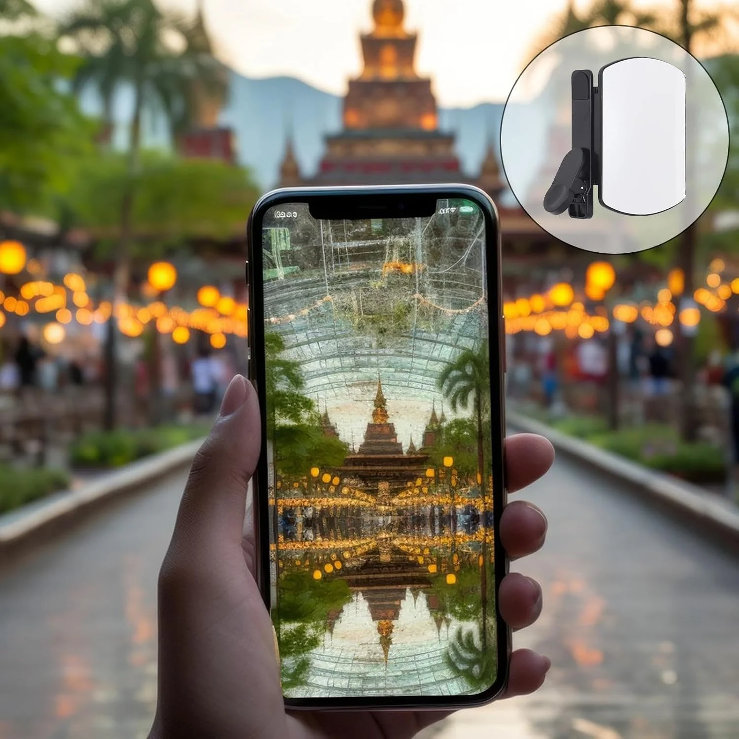 گیره بازتاب آینه دوربین تلفن | بازتابنده عکاسی تلفن هوشمند، آینه بازتابنده تلفن قابل حمل برای وبلاگ نویسی، ضبط ویدیو سلفی، مسافرت، پخش زنده در فضای باز