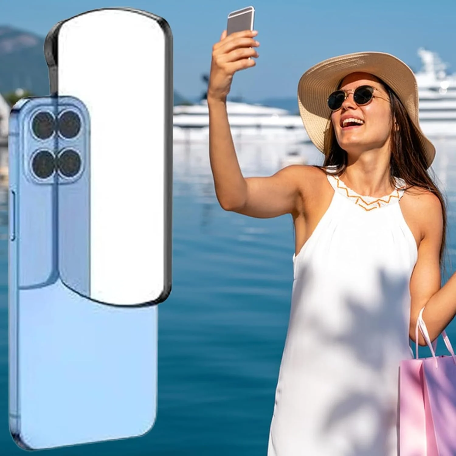گیره بازتاب آینه دوربین تلفن | بازتابنده عکاسی تلفن هوشمند، آینه بازتابنده تلفن قابل حمل برای وبلاگ نویسی، ضبط ویدیو سلفی، مسافرت، پخش زنده در فضای باز