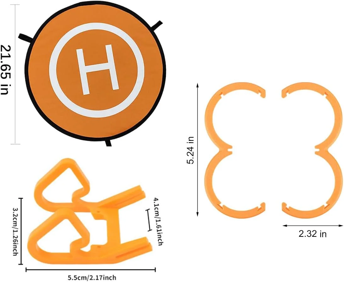 محافظ گیمبال و پد فرود تاشو برای لوازم جانبی DJI Neo، محافظت ضد برخورد برای لوازم جانبی DJI Neo، محل فرود تاشو قابل حمل پهپاد، محافظ ضد برخورد گیمبال Neo 2 در 1، نارنجی