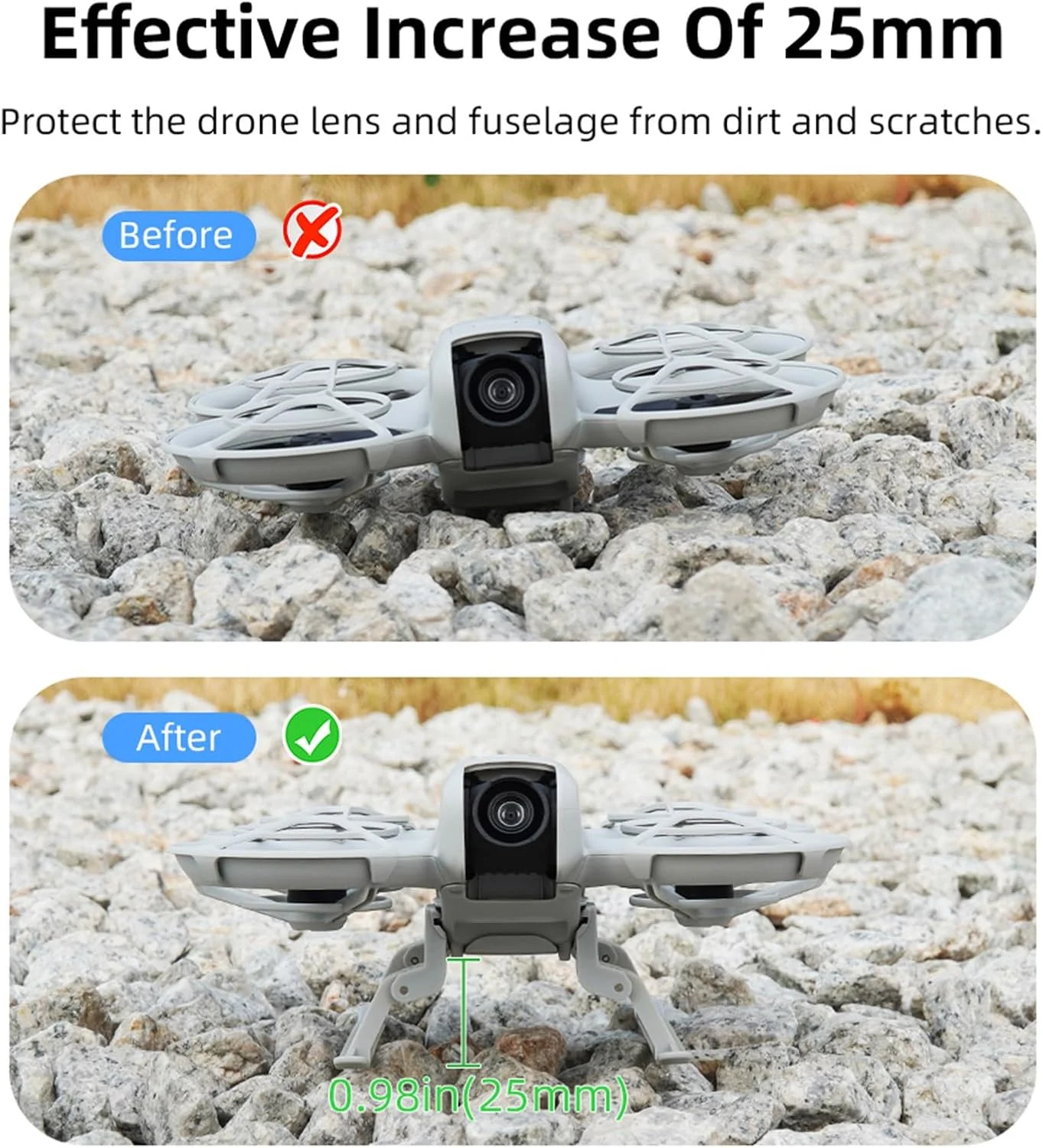 پایه فرود تاشو LICHIFIT برای DJI NEO، افزایش ارتفاع پایه های بلند، محافظت از باتری