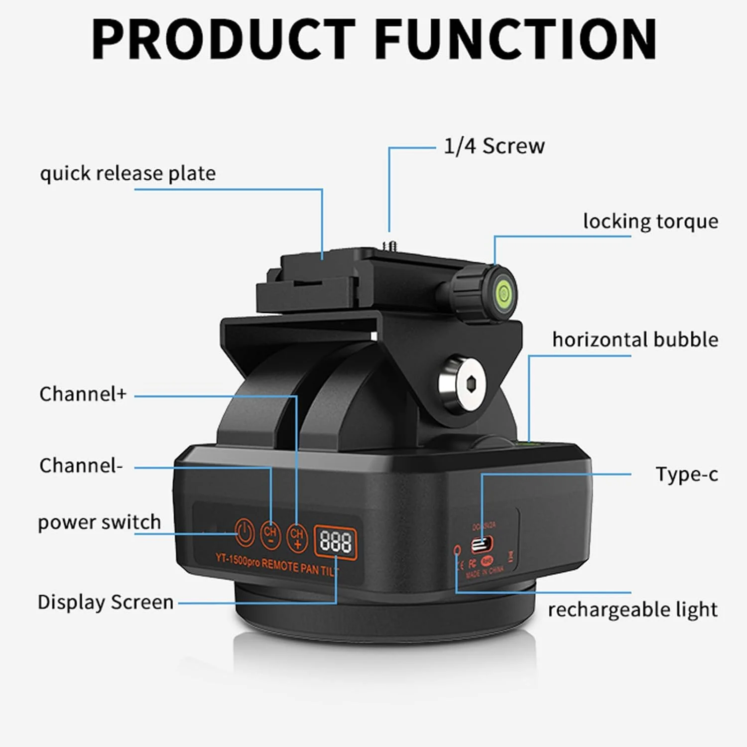هد چرخشی پانوراما موتوری Haofy، سر پان شیب دار کنترل از راه دور انعطاف پذیر و قوی برای تلفن های هوشمند دوربین های DSLR