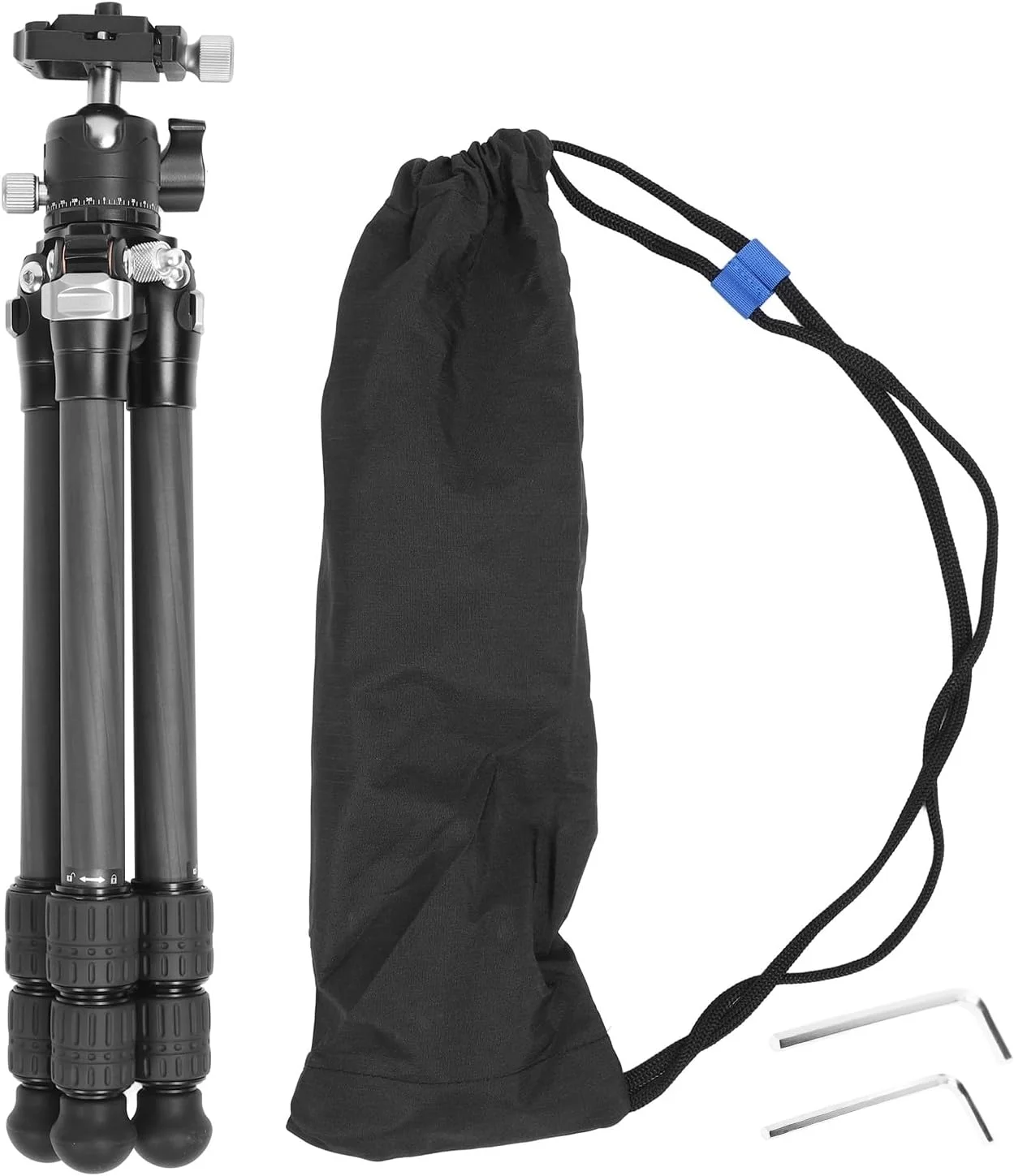 سه پایه دوربین فیبر کربنی قابل حمل با قابلیت تنظیم 3 زاویه به همراه سر توپی، سبک و مقاوم برای عکاسی مسافرتی، طراحی جهانی با قابلیت تحمل وزن تا 5 کیلوگرم، به همراه کیف حمل سه پایه دوربین فیبر کربنی قابل حمل با قابلیت تنظیم 3 زاویه به همراه سر توپی، سبک و مقاوم برای عکاسی مسافرتی، طراحی جهانی با قابلیت تحمل وزن تا 5 کیلوگرم، به همراه کیف حمل