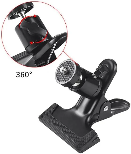 گیره چرخشی 360 درجه دوربین رفلکس با سر توپی پیچی 1/4 اینچی و نگهدارنده تلفن/حلقه نور – گیره ایمن و قابل تنظیم برای دوربین های اکشن، تلفن های هوشمند، نورپردازی و راه اندازی وبلاگ نویسی گیره چرخشی 360 درجه دوربین رفلکس با سر توپی پیچی 1/4 اینچی و نگهدارنده تلفن/حلقه نور – گیره ایمن و قابل تنظیم برای دوربین های اکشن، تلفن های هوشمند، نورپردازی و راه اندازی وبلاگ نویسی