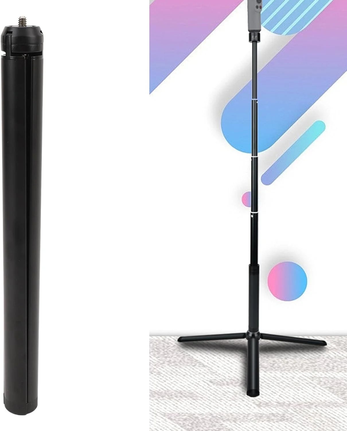 سه پایه رومیزی قابل حمل Denash، پایه دوربین آلیاژ آلومینیوم با پیچ 1/4 اینچی، سه پایه رومیزی جمع و جور برای دوربین های DSLR/اکشن و مونوپاد سه پایه رومیزی قابل حمل Denash، پایه دوربین آلیاژ آلومینیوم با پیچ 1/4 اینچی، سه پایه رومیزی جمع و جور برای دوربین های DSLR/اکشن و مونوپاد