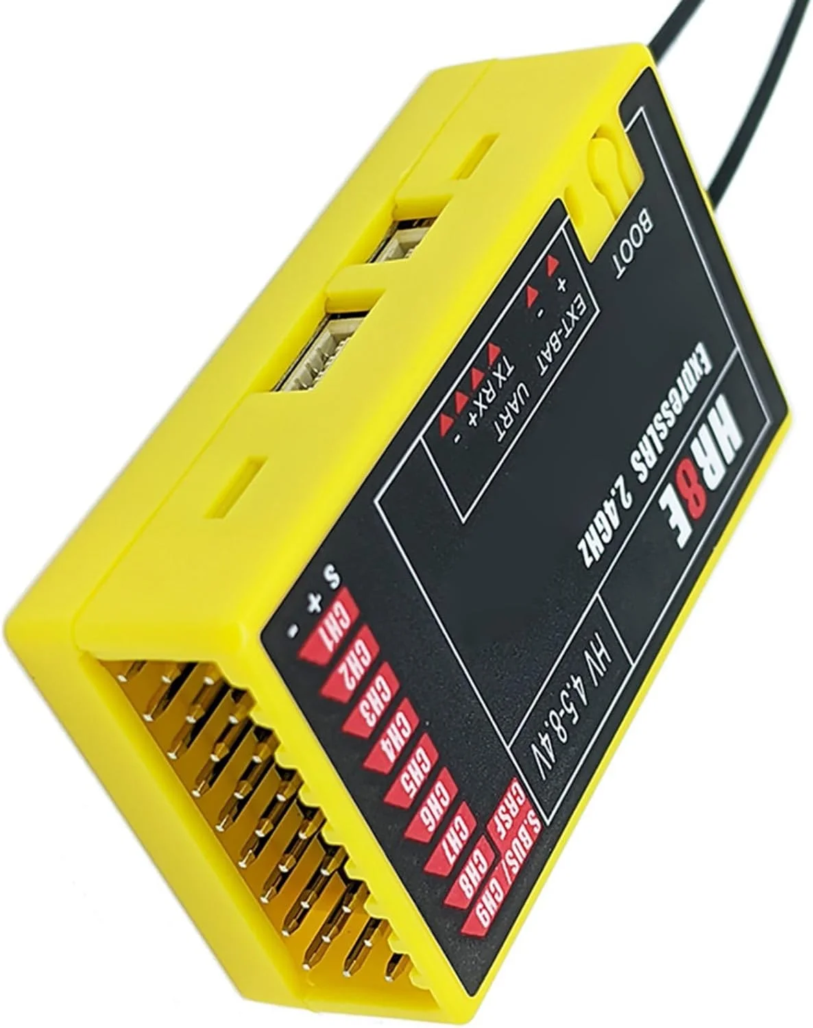 گیرنده HR8E ELRS 9 کاناله با حساسیت بالا و آنتن دوتایی برای مدل های بال ثابت و دریایی با رابط های CRSF، لوازم جانبی پهپاد گیرنده HR8E ELRS 9 کاناله با حساسیت بالا و آنتن دوتایی برای مدل های بال ثابت و دریایی با رابط های CRSF، لوازم جانبی پهپاد