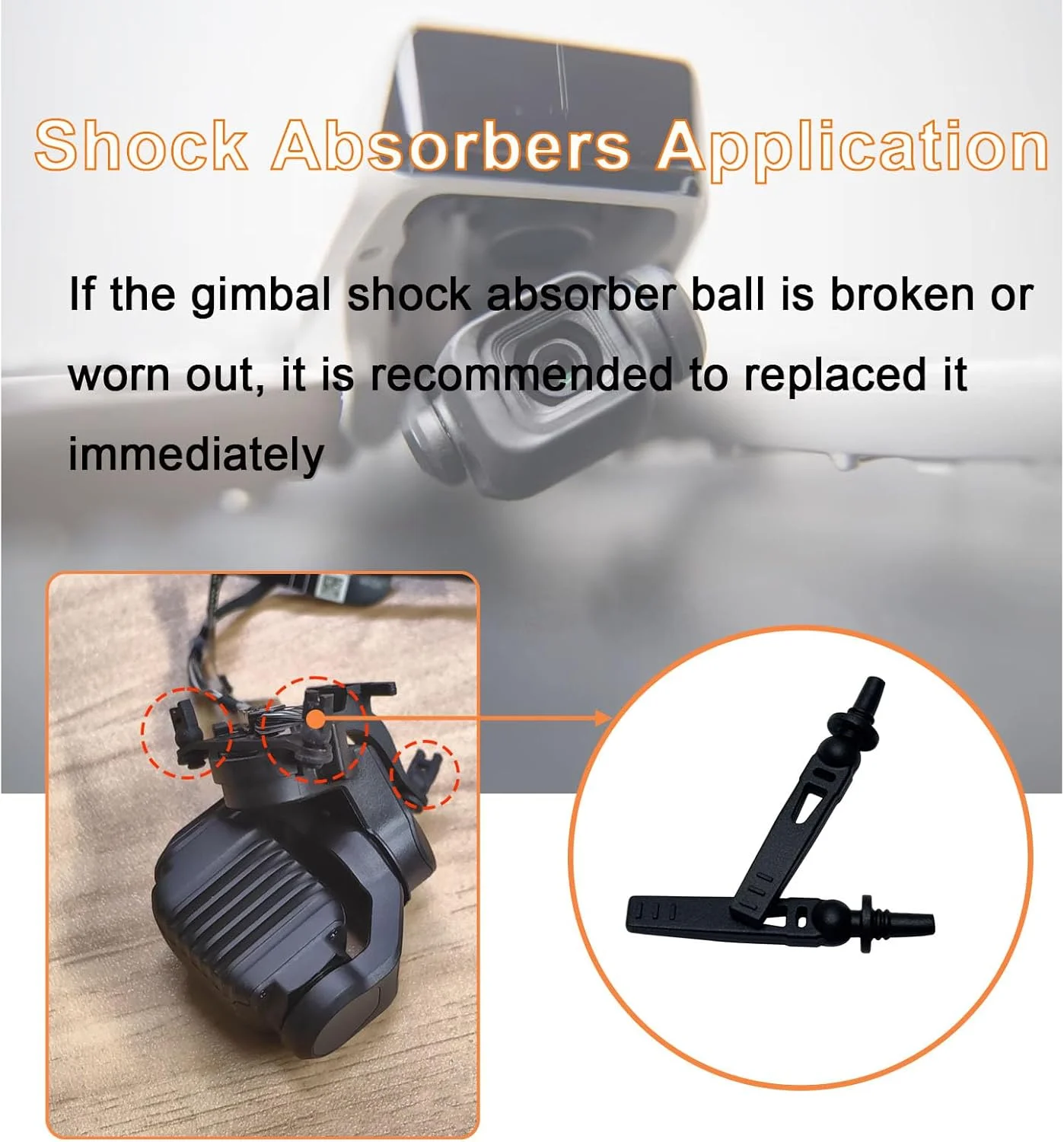 جایگزینی میراگرهای لاستیکی گیمبال برای DJI Flip، قطعه تعمیر پایه ضربه گیر PTZ، قطعات مونتاژ دوربین گیمبال برای قطعات تعمیر جذب شوک DJI Flip لوازم جانبی پهپاد مشکی (3 عدد)