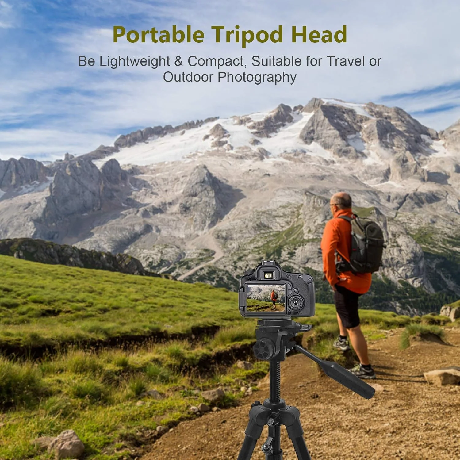 سر سه‌پایه با چرخش 360 درجه و شیب 90 درجه با پیچ‌های 3/8 و 1/4 اینچ برای سه‌پایه و تک‌پایه دوربین، طراحی سبک و بادوام (حداکثر تحمل وزن 5 کیلوگرم)