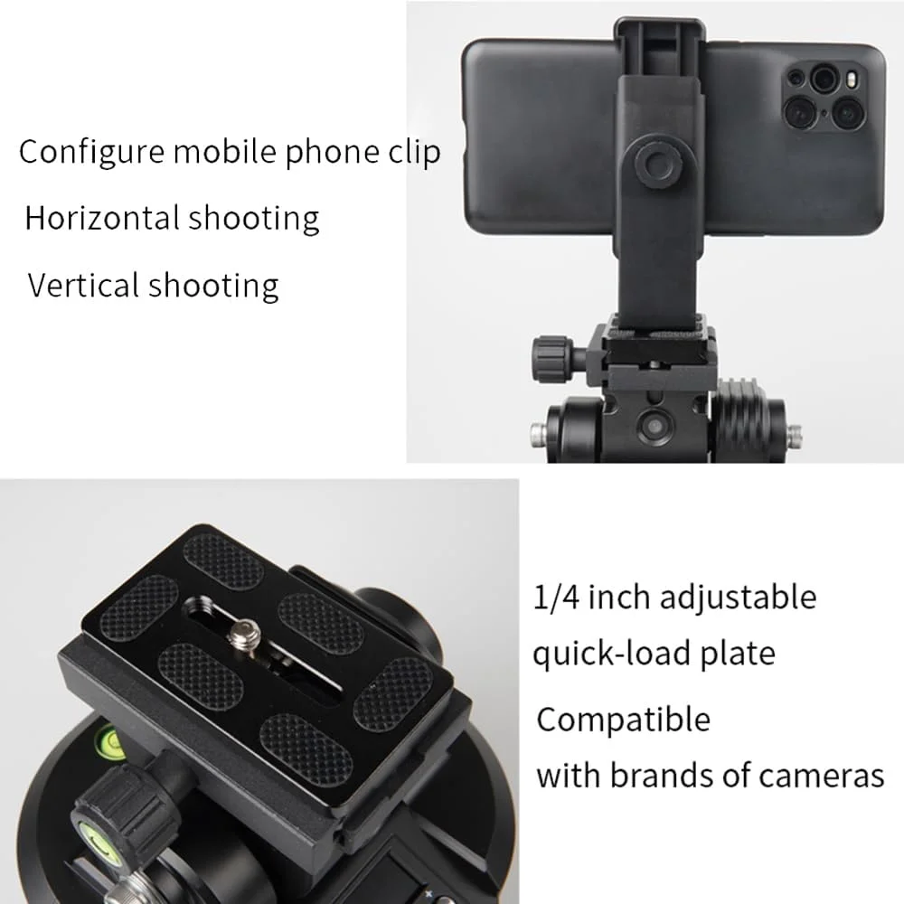 هد توپی PTZ موتوری YT2000 با ریموت، گیره تلفن، چرخش 360 درجه، ظرفیت بار 2 کیلوگرم برای ولاگ و پخش زنده